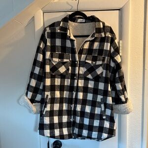 Bluivy Black and White Plaid Jacket/Oversized Shirt